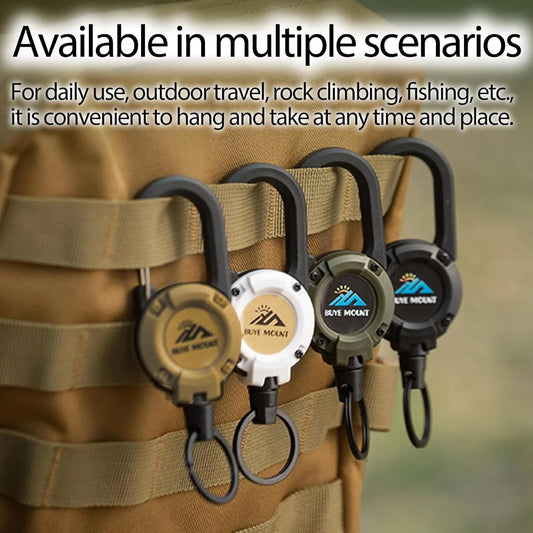 1/2/4 pcs Extendable Retractable Holders Keychain Badge Reels Heavy Duty Clip With Carabiner Key Chain For Men Outdoor Bags