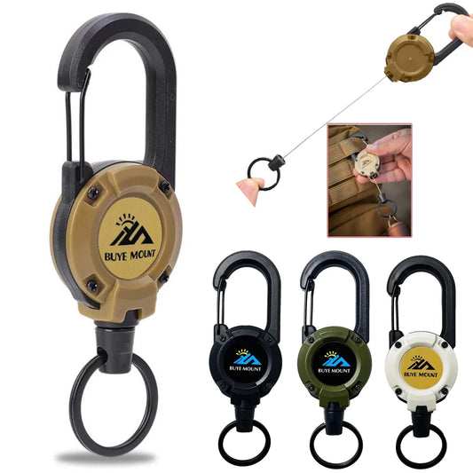 1/2/4 pcs Extendable Retractable Holders Keychain Badge Reels Heavy Duty Clip With Carabiner Key Chain For Men Outdoor Bags